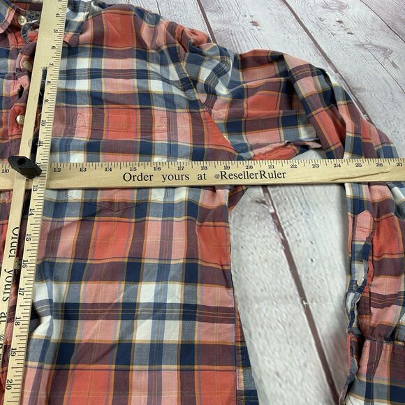 J Crew Shirt Mens Medium Summer Plaid Madras Long Sleeve Button Lightweight - Picture 6 of 8